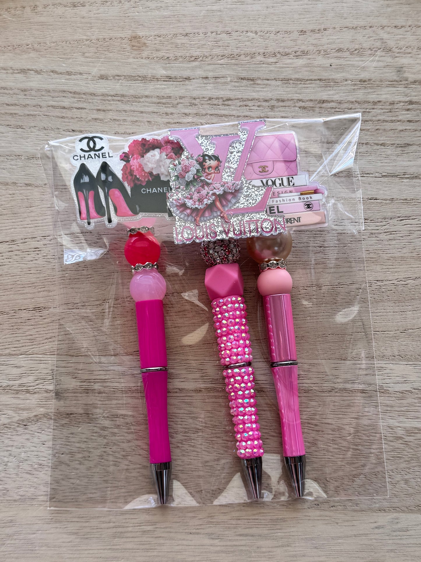 Acrylic Beaded Pen Set (Pack of 3)
