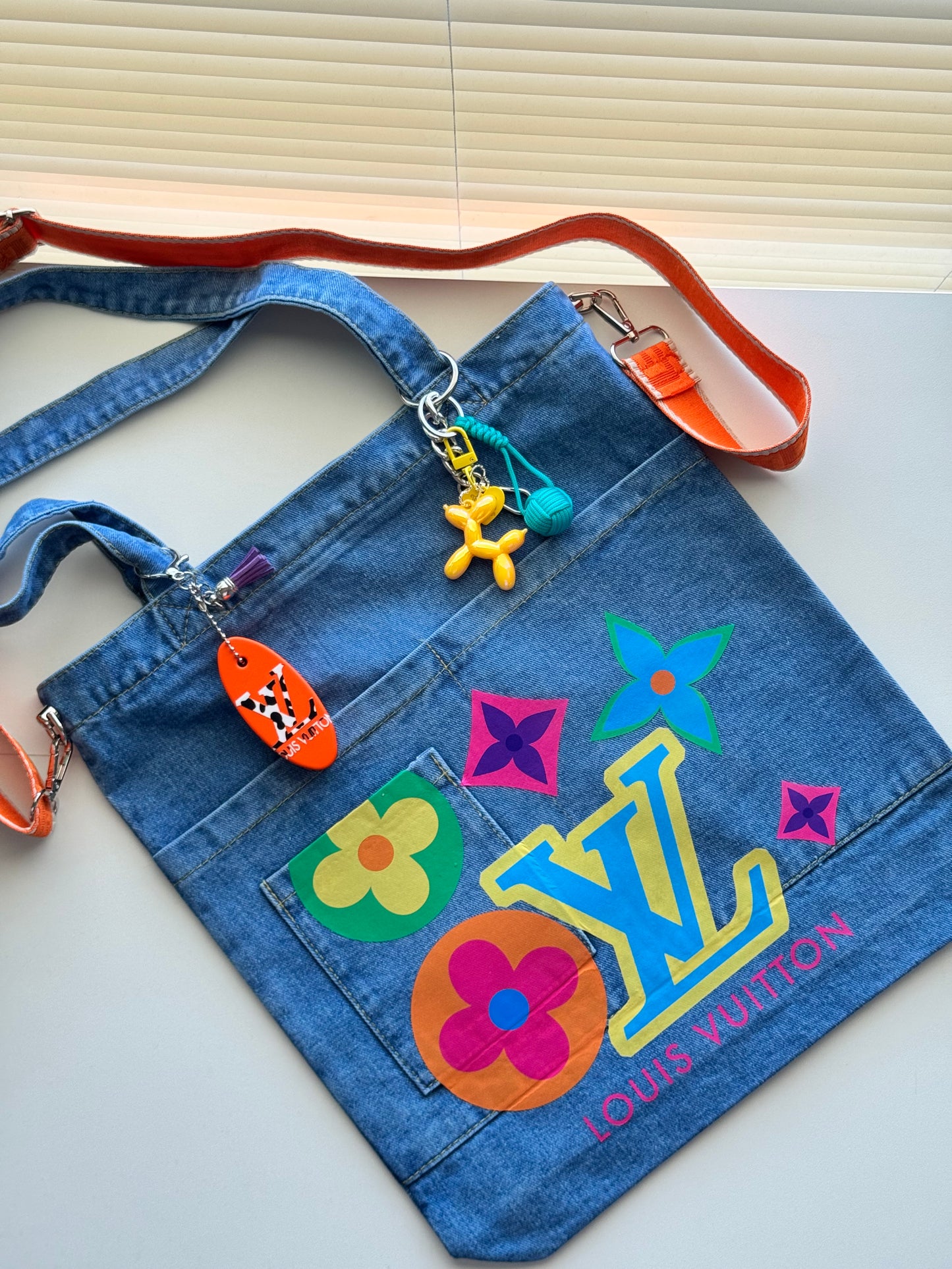 COLORFUL DENIM TOTE BAG