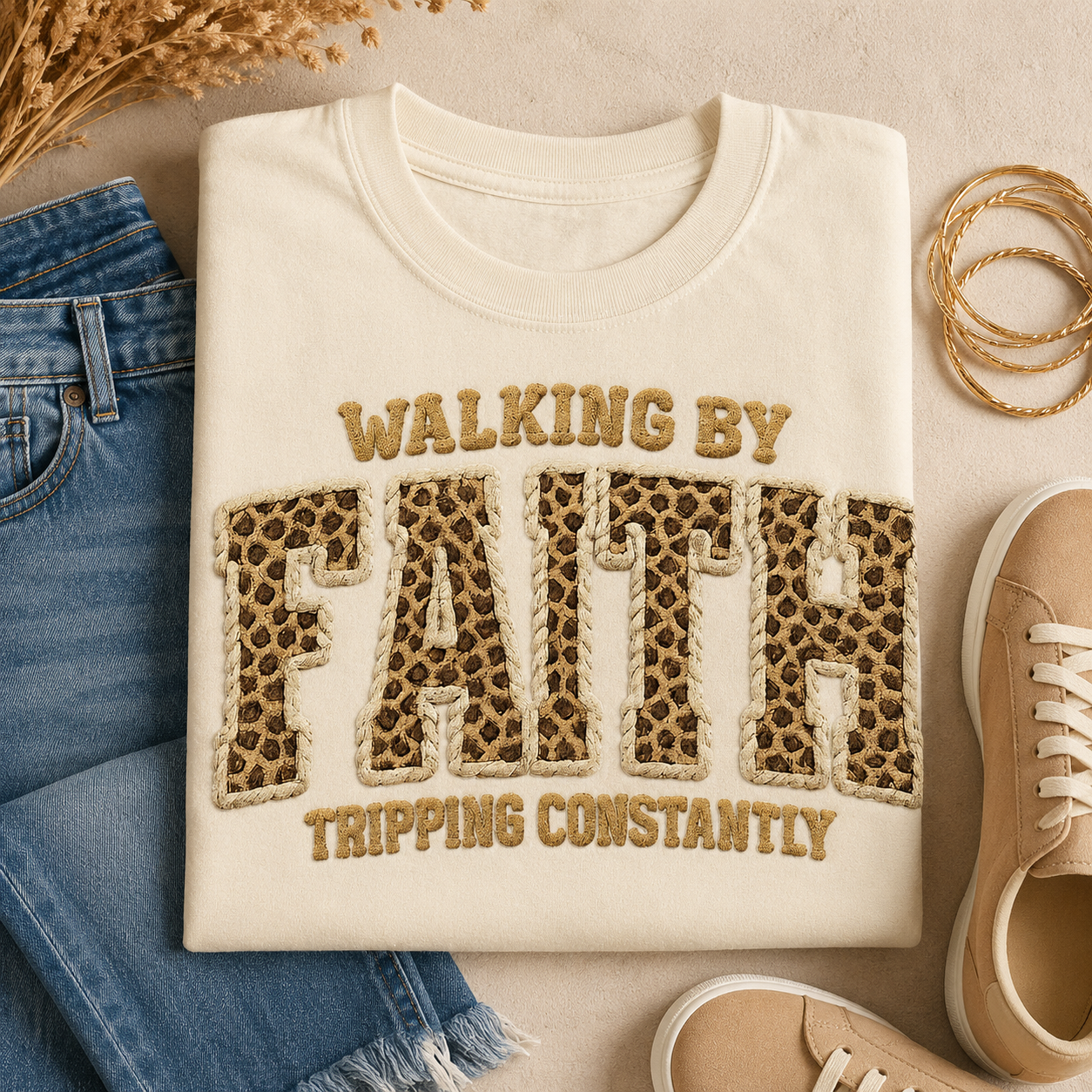Walking by Faith, Tripping Constantly Comfort Colors® T-Shirt (AVAILABLE 8/24)