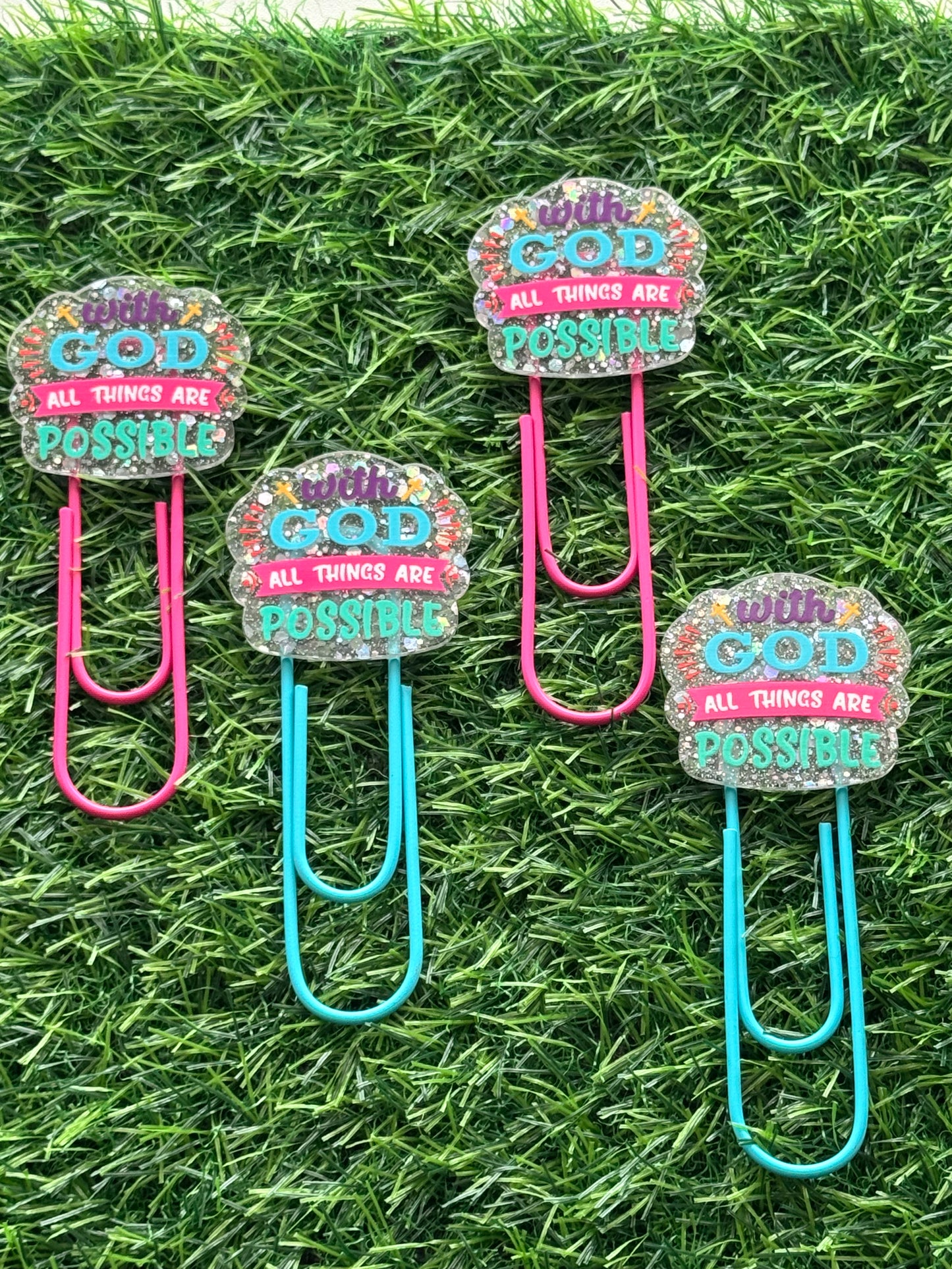 Acrylic Jumbo Paper Clip Bookmarks