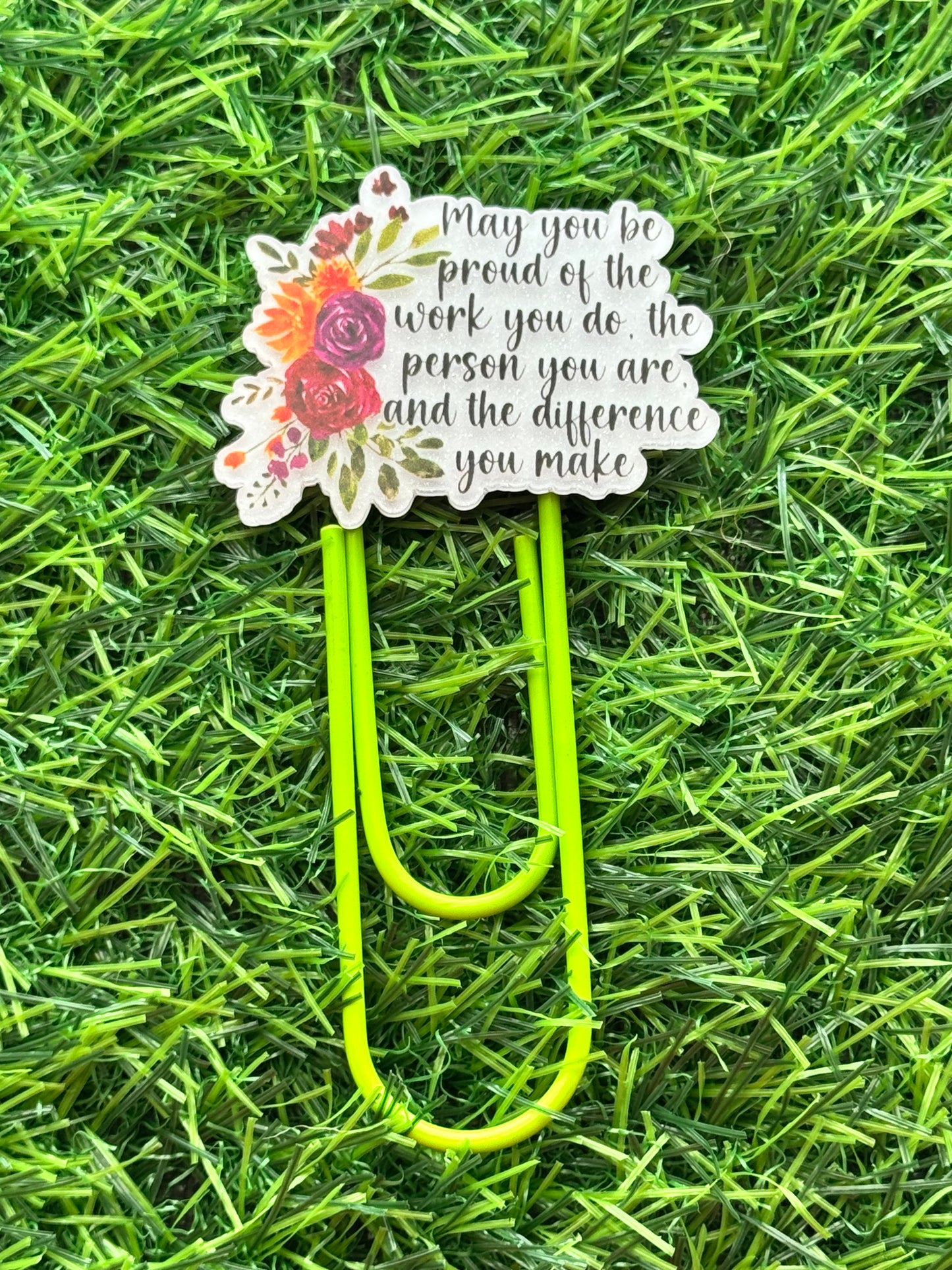 Acrylic Jumbo Paper Clip Bookmarks