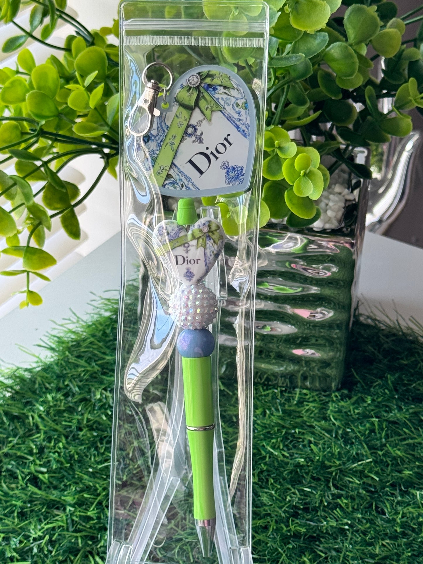 Beaded Pen + Matching Key Charm Set