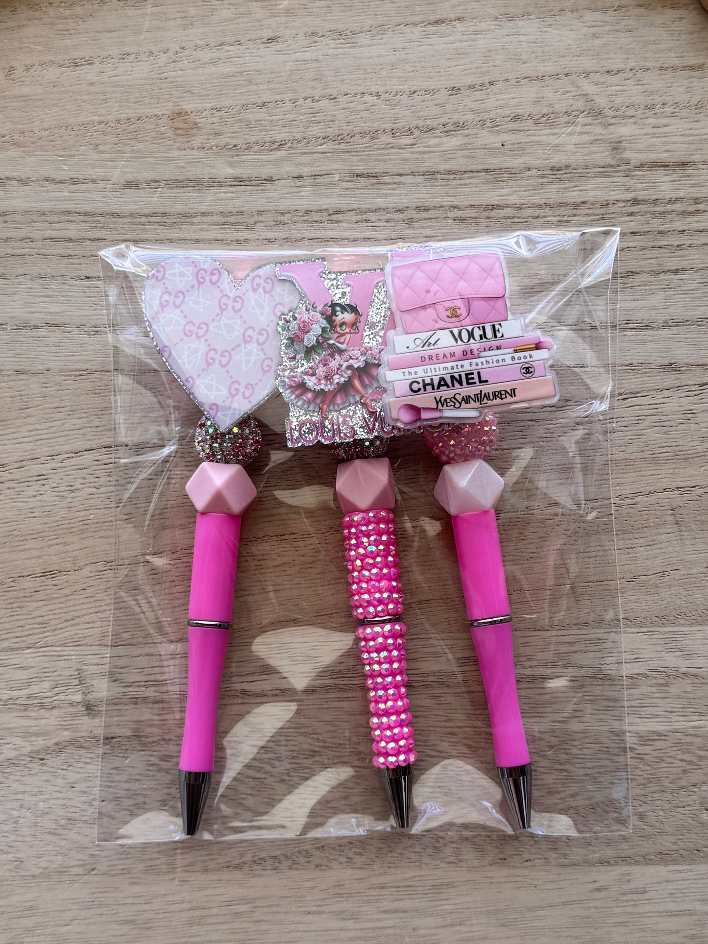 Acrylic Beaded Pen Set (Pack of 3)