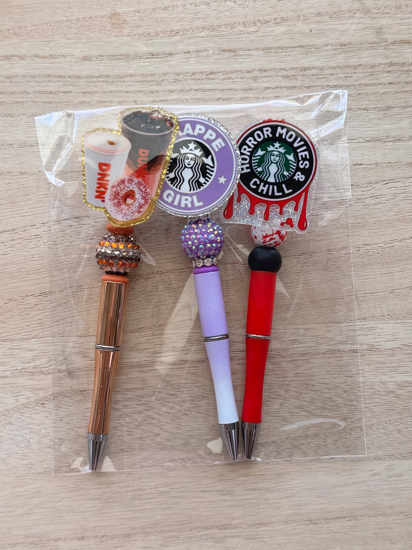 Acrylic Beaded Pen Set (Pack of 3)
