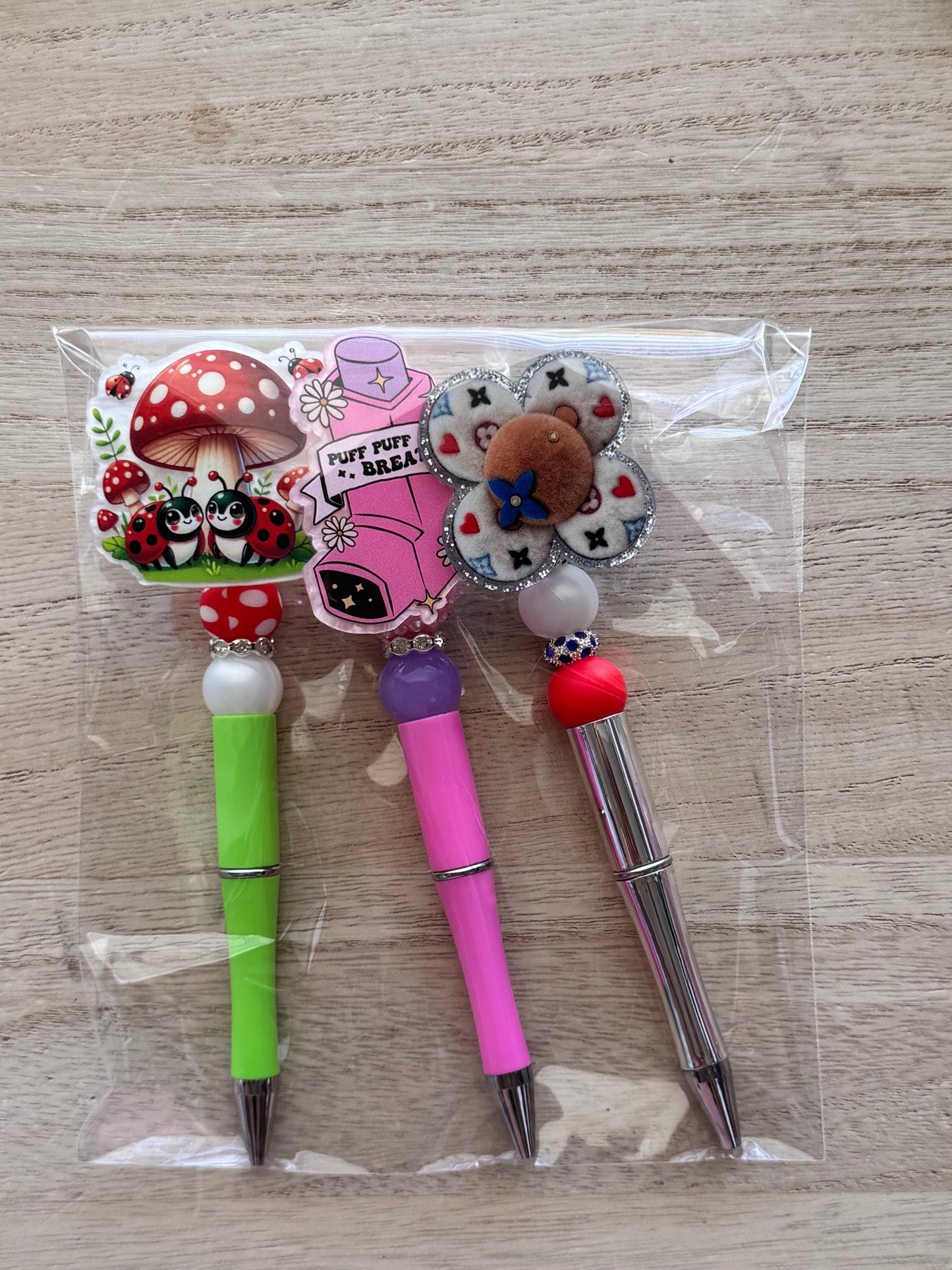 Acrylic Beaded Pen Set (Pack of 3)