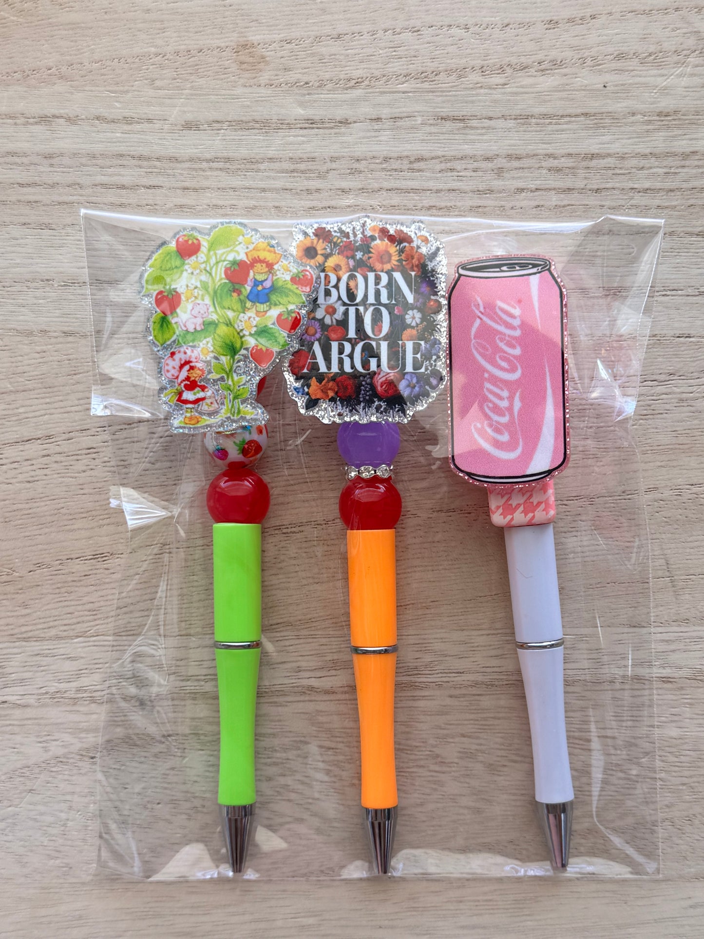 Acrylic Beaded Pen Set (Pack of 3)