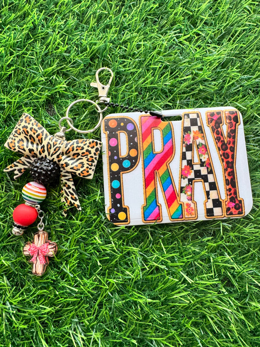 Faith-Inspired Badge Buddy with Beaded Bow Charm