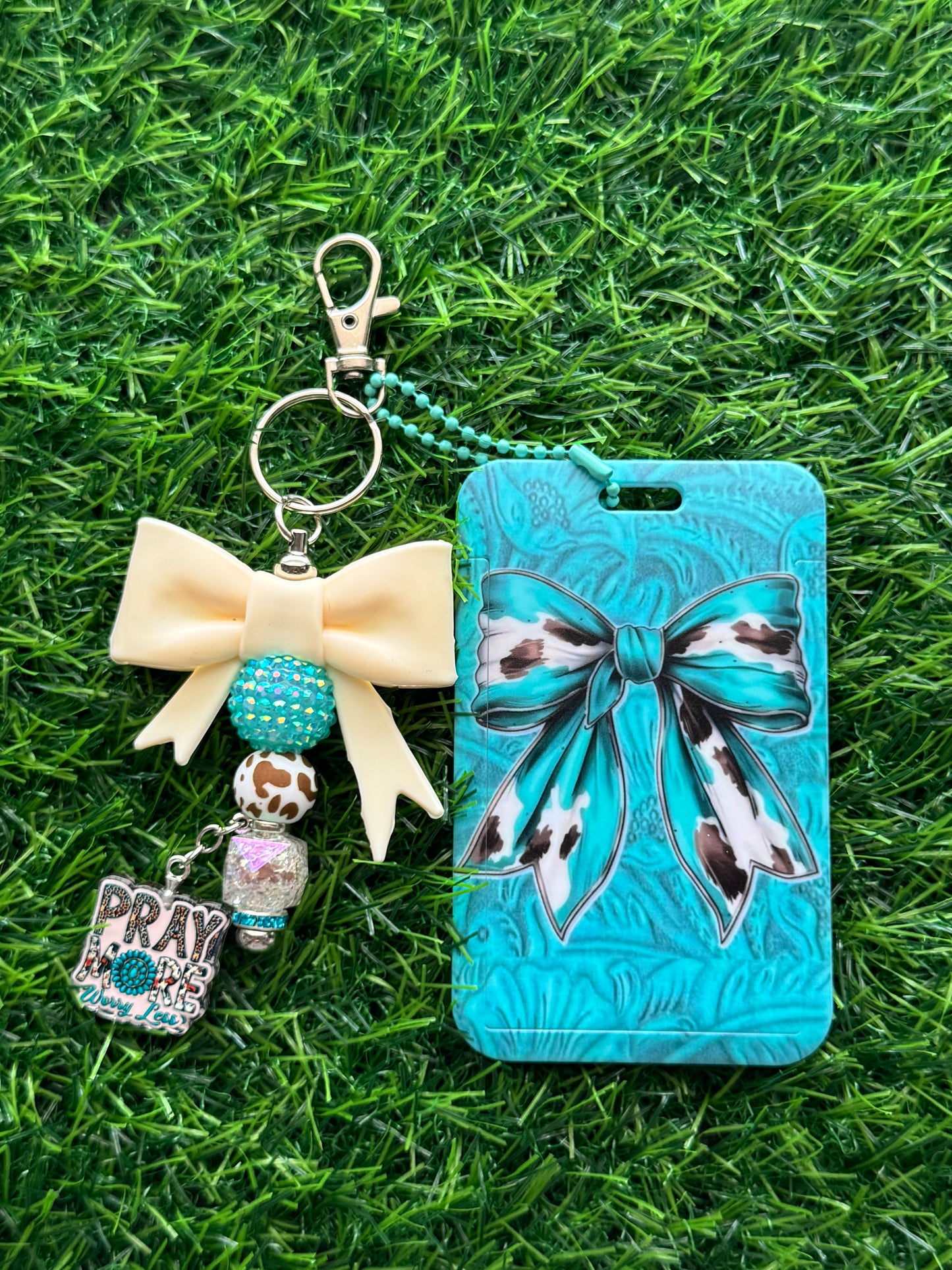 Faith-Inspired Badge Buddy with Beaded Bow Charm