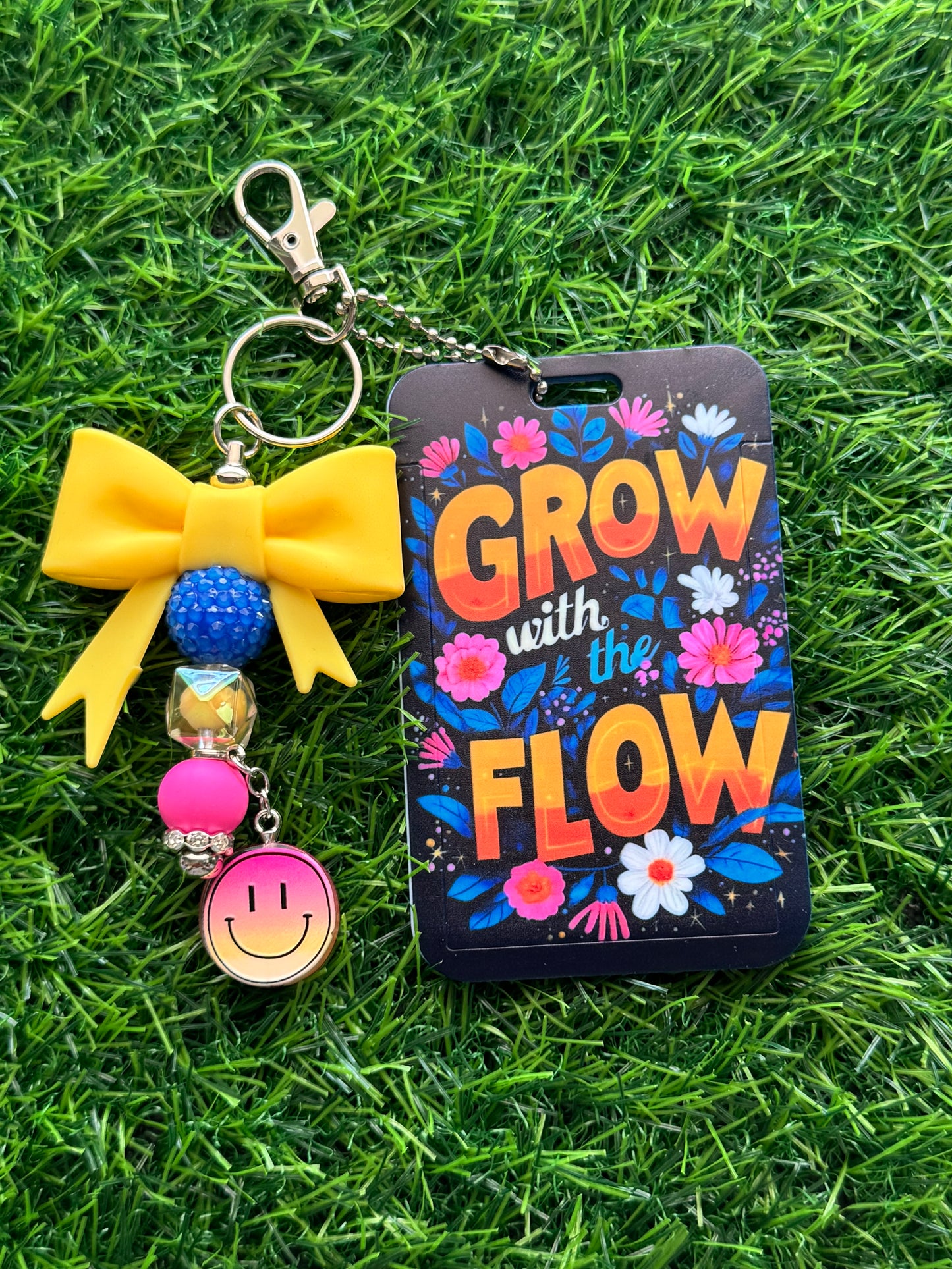 Faith-Inspired Badge Buddy with Beaded Bow Charm
