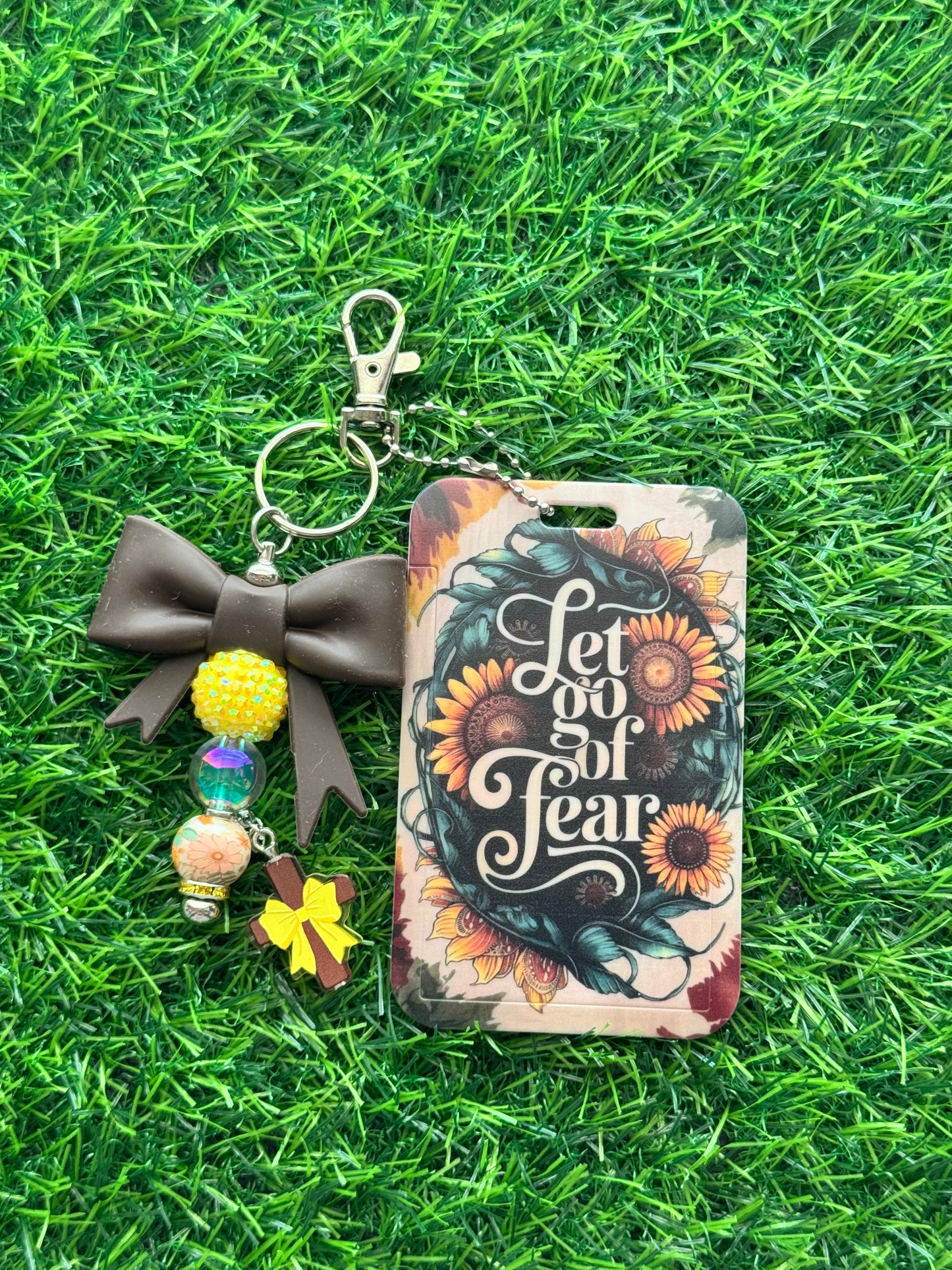 Faith-Inspired Badge Buddy with Beaded Bow Charm