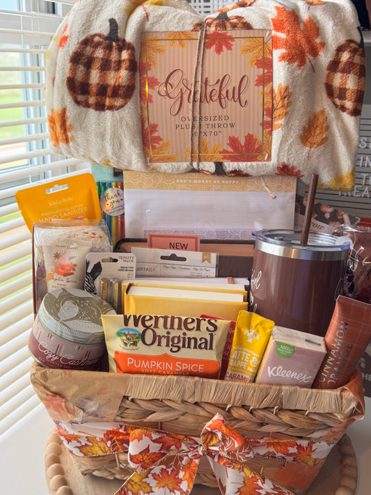 🍂 Grateful, Thankful & Blessed — Fall Bible & Self-Care Basket