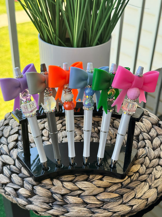 “Bow Beaded Pen – Regular & Fancy Rhinestone Styles”
