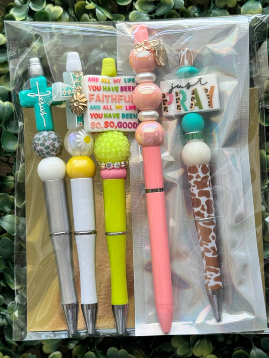 RANDOM MIX BEADED PEN BUNDLE – 5 Pack