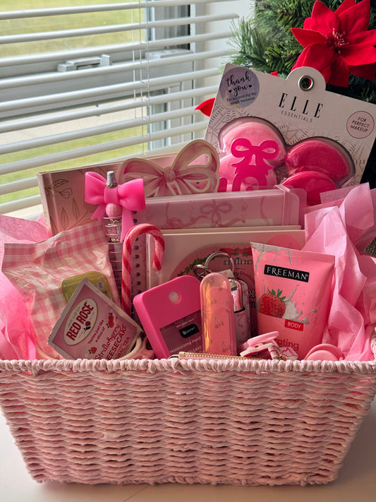 🎀 All Pink “Surrender” Book Basket – Faith, Rest & Feminine Joy 🎀
