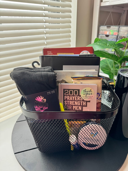 Men of God: Strength & Purpose Bible Basket